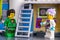 Lego Hidden Side set. Lego minifigures -  J.B. with mobile phone and Douglas Elton - in J.B.â€™s Ghost Lab