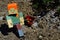 LEGO Minecraft large action figure of main character Alex escaping hostile Nether mob creature called Magma Cube