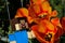LEGO Minecraft large figure of main character Steve adoring beautiful Didier\\\'s Tulip flowers