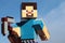 Lego Minecraft large figure of main character Steve with his pickaxe.