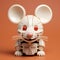 Lego Mouse With Red Eyes - Unique 3d Plastic Texture