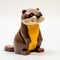 Lego Otter Figurine: Playful 3d Plastic Toy With Glossy Finish