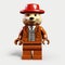 Lego Otter With Hat: A Unique 3d Plastic Texture Sculpture