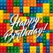 Lego pieces icon. Happy Birthday design. Vector graphic