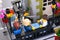 Lego Restaurant roof terrace with hanging lanterns and flowers where the diners eat