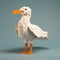 Lego Seagull: Realistic And Detailed 3d Geometric Animal Figure