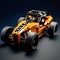 Lego Sports Car In Orange And Black With Natural And Man-made Elements