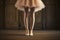 Legs of ballerina in ballet shoes. Generate Ai