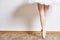 Legs ballerina pointe shoes white tutu performance