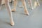 Legs of ballerinas in dance position.