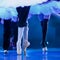 Legs of a ballerinas on stage at the rehearsal of the ballet.