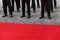 Legs of guard of honor and red carpet
