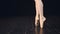 Legs in pointe shoes. Close-up. Dolly. HD.