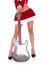 legs of a santa woman with guitar
