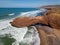 Legzira beach with arched rocks in Morocco