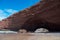 Legzira rock formation - People enjpying beautiful day at Legzira beach