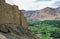 Leh, the capital of Ladakh seen from the hilll with ruins of Le