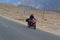 Leh ladhak road with biker in india
