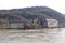 Lehmen, Germany - 01 18 2022: Muddy Mosel flood at Niederfell