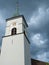 Leibstadt, Germany - May 28th 2022: Historic church tower in the afternoon sunlight.