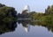 Leicester Space Centre reflected in The River Soar