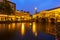 Leiden city hall and koornbrug during dusk