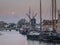 Leiden Harbor at Dawn with Moon