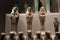 Leiden, The Netherlands JAN 26, 2019: small ancient stone shabti mummiform figurines, Funerary figurines.