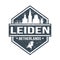 Leiden Netherlands Travel Stamp Icon Skyline City Design Tourism Badge.