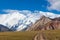 Leinin peak, view from Base camp 1, Pamir mountains