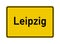 Leipzig city limits road sign in Germany
