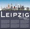 Leipzig Germany City Skyline with Gray Buildings, Blue Sky and C