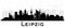 Leipzig Germany City Skyline Silhouette with Black Buildings Iso