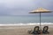 Leisure on beach under umbrella