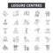 Leisure centres line icons for web and mobile design. Editable stroke signs. Leisure centres outline concept