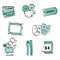 Leisure time set icon vector