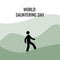 Leisurely Walking Stickman Icon Vector Illustration. World Sauntering Day design concept, suitable for social media post templates