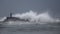 Leixoes harbor during sea storm