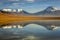 Lejia lake reflection at sunrise, near Atacama Volcanoes, Chile