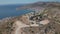 Lekuresi Castle historical ruins and panorama of the Sarande in Albania