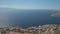 Lekuresi Castle historical ruins and panorama of the Sarande in Albania