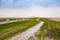 Lelystad, Netherlands - January 09, 2020. Road between Markermeer and IJsselmeer in winter