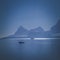 Lemaire strait coastal landscape, mountains and icebergs, Antarctic