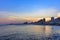 Leme and Copacabana beaches in Rio de Janeiro during sunset