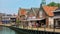 LEMMER, NETHERLANDS - JUNE 2018: Lemstersluis and canal in the city center of Lemmer near Ijselmeer