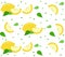 Lemon background with leaves and dots