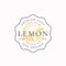 Lemon Badge or Logo Template. Hand Drawn Lemons with Leaves Sketch with Retro Typography and Borders. Vintage Premium