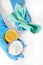 Lemon, baking soda and cleaning cloths