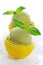 Lemon- basil sorbet