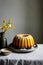 Lemon bundt cake with vanilla glaze